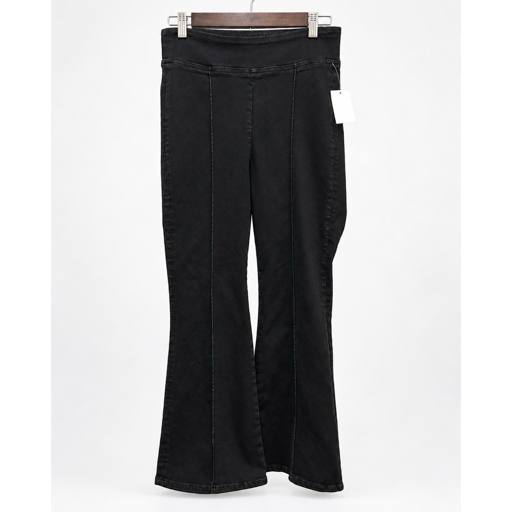 FRAME Pull On Flare Crop Jeans Black Sz 2 Jetset High Rise NWT